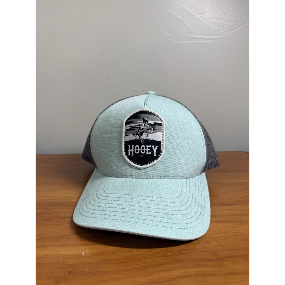 Hooey Powder Blue & Gray "Bronco" Trucker Cap SnapBack Mesh Hat One Size